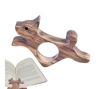 Book Opener Holder - Book Page Holder With Thumb, Easy Book Page Turner | Handmade Natural Walnut Thumb Bookmark With Dog Design, Erg Stand