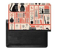 Book Or Cat Passport Holder & Travel Wallet Passport Cover Protector Essentials with Credit Card Slots