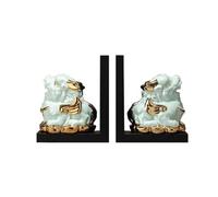 book organizer Ceramic Book Ends for Shelves, Decorative Bookends for Heavy Books for Home Office Desk Bookshelf Decoration(Blue)