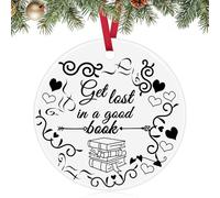 Book Ornament Book Lovers Gifts Bookish Gifts Ceramic Ornament Librarian Ornament Book Club Gifts Christmas Tree Decor Librarian Bookworm Ornament Book Themed Gifts Christmas Ornament for Book Lovers