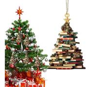 Book Ornament - Christmas Decoration, Christmas Book Decoration | Christmas Tree Pendant for Car, Unique for Book Lovers, Miniature Book Tree Decoration, Decora