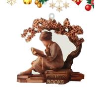 Book Ornaments, 2D Figure of a Girl When Reading, Christmas Decoration for Reading Books, For Girls, Families, Friends, Home, Friendship, Libraries, Bookshelves, Girlfriends, Women
