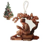 Book Ornaments for the Christmas Tree - 2D Figure of a Girl When Reading, Christmas Decoration for Reading Books | For Girls Families Friends Home Friendship Libraries Bookshelves Fre
