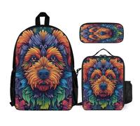 Book Pack Scottish Terrier 3 Piece Set for Students Age 10 Year 5, School Backpack Dog Print with Lunch Box Pencil Case for Primary Lessons Weekend Activities and Travel