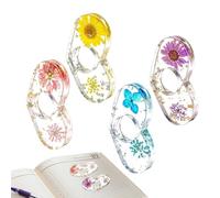 Book Page Holder, Handmade Thumb Ring, Floral Bookmark Weight, Lightweight Comfortable Design, Read Aid, Pages Holding Accessory, School Study Use, Home Reading Time, Travel Books Companion