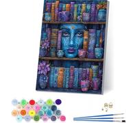 Book Paint by Numbers for Adults, Abstract Paint by Numbers Kits on Cavans, Easy DIY Oil Painting Kits on Canvas with Acrylic and Brushes, Hobbies for Adults Women, Home Wall Decor 40x52 in 5-3065