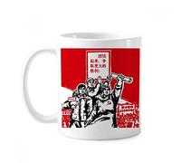 Book Paper Red Chairman Mao Masses Mug Pottery Ceramic Coffee Porcelain Cup Tableware