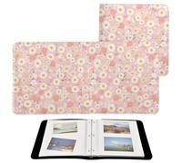 Book Photo Album Photobooks For All Size Pictures A Pattern Of Flowers in Pink Self Adhesive Pages 4x6, 5x7, 6x8 Photos