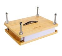Book Press - 14.7x11.4 Large Size, Sustainable Wood Bookbinding Press, Portable Grip Handle & Anti-Slip Mat, Handmade Book Binding Tools for Craft Enthusiasts