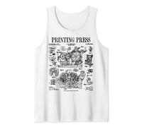 Book Printing Press Newspaper Printer Vintage Patent Print Tank Top