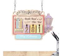 Book Progress Display Sign - Accessories for Wooden Bookshelf, Book Counter to Display the Reading Goal, for Readers, Book Lovers, Children Bibliophiles