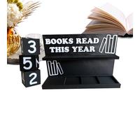 Book Read This Year Counter | Books Read This Year Sign | 3D Printed Book Counter Tracker With Number-Blocks | Pratical Reading Challenge Bookshelf Decor For Setting Reading Targets