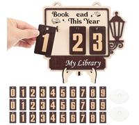 Book Read This Year Counter Reading Tracker Sign Bookshelf Ornament Book Lover Present for Librarian Reader Teacher Women Bookshelf Accessories for Home Library Wall Decor