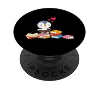 Book Reader Reading Books Library Penguins Flippers Penguin PopSockets Swappable PopGrip