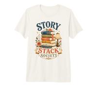 Book Reader Story Stack Society Premium T-Shirt