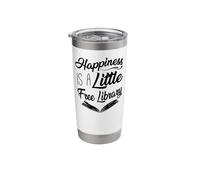 Book Reading Happiness is A Little Free Library Stainless Steel Insulated Tumbler