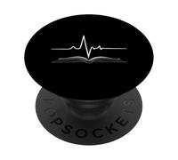 Book Reading Heartbeat Literature Love PopSockets Adhesive PopGrip