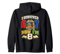 Book Reading I Survived 67 Now I'm 8 Books Birthday Bookworm Zip Hoodie