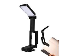 Book Reading Light - Foldable Clip On for Nighttime, Rechargeable LED Lamp with Eye Protection & Flexible Arm for Studying in Bed, Lighting Dorms, Shading Desks and Traveling in Planes