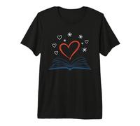 Book Reading Love Heart Library Design Premium T-Shirt