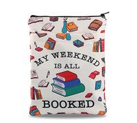 Book Reading Lovers Book Sleeve Bookworm Bookaholic Book Cover Librarian Book Sack Gift My Weekend Is All Booked Zipper Pouch Gift For Bookish (Weekend book BM)