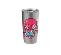 Book Reading Octopus for Bookworms Ocean Climate Environment Stainless Steel Insulated Tumbler