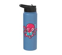 Book Reading Octopus for Bookworms Ocean Climate Environment Stainless Steel Insulated Water Bottle