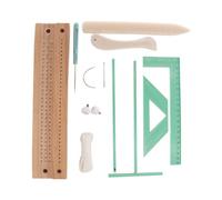 Book Rebinding Kit, Handmade Journal Rebinding Set, 8 Inches Portable Binder with Awl Curved Needle, Wooden Handle Tool Kit with Thread, School File Notebook Repair Accessory, DIY Album Supplies