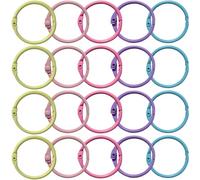 Book Rings, 100 Pieces Loose Leaf, Metal 1.2 Inch Binder Rings in Five Colors, Easy Open with 0.08 Inch Thickness for Crafts DIY, Photo Album Cards, Scrapbook Organization