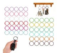 Book Rings Set of 60 Metal Rings 30 mm Outer Diameter 25 mm Inner Diameter 12 Colours Sorting Aid for Cards Keys Scrapbooking DIY Projects