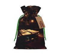 Book Room Mysterious Library Print Drawstring Gift Bags,For Holiday Season,Birthdays,Anniversaries And Any Special Occasion