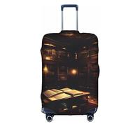 Book Room Mysterious Library Print Luggage Cover Suitcase Protector Travel Suitcase Cover For Kid And Adult Fits 18-32 Inch, White, L