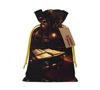 Book Room Mysterious Library Print Reusable Gift Bags,Drawstring Gift Bags For Jewelry And Gifts,For Festive Occasions