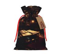 Book Room Mysterious Library Print Reusable Gift Bags,Drawstring Gift Bags For Jewelry And Gifts,For Festive Occasions