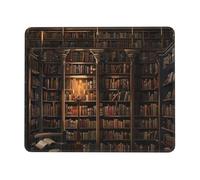 Book Room Mysterious Library Printed Gaming Mouse Pad 9.5x7.9 Inches, Non-Slip Rubber Base Laptop Mousepad Desk Mat with Stitched Edges for Gamer, Office, Home