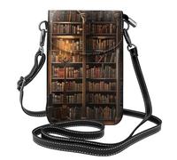 Book Room Mysterious Library Printed Small Crossbody Bags Cell Phone Purses For Women - Leather Phone Bag Credit Card Slots Cellphone Wallet