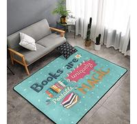 Book Rug Kid Carpet Books Are a Uniquely Portable Magic Area Rug Bedroom Living Room Kitchen Mat Floor Carpets, Non-Slip Floor Mat Nursery Rugs Children Study Rugs Carpet Yoga Mat,36X24 inch