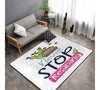 Book Rugs Kid Carpet for Bedroom Never Stop Reading Area Rug Living Room Kitchen Mat Floor Carpets, Non-Slip Floor Mat Nursery Rugs Doormats Children Study Throw Rugs Carpets Yoga Mat,60 X 39 inch