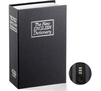 Book Safe with Combination Lock Dictionary Diversion Money Box, Portable Safe Box, Great for storing Money (Small, black)