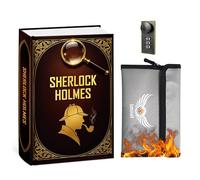 Book Safe with Combination Lock - Disguised Book Safe for Cash, Jewellery & Documents - Fireproof Bag Included - Discreet Portable Safe for Home, Office & Travel