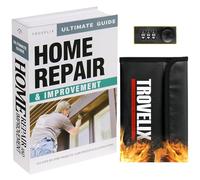 Book Safe with Combination Lock, Hidden Safe (9.5 x 6.2 x 2.2 Inch) with Fireproof Bag, Secret Diversion Safe, Hollow Book Box Hidden Storage, Money Safe Box for Cash (HOME REPAIR)