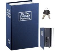 Book Safe with Key Lock - Parrency Dictionary Diversion Metal Hidden Safe Lock Box, 9 1/2" x 6" x 1 1/3", Blue Medium, SBH-M012