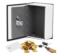 Book Safe With Key Lock, Portable Book Safe with Combination Lock Key Hollowed Out with Hidden Secret Compartment for Jewelry Fake Book Money, 11.5 x 8 x 4.5cm
