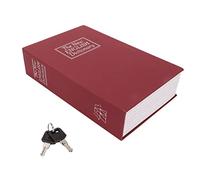 Book Safe with Key, Stainless Steel Lined Savings Bank, Decorative ABS Book - Style Money Saver for Adults, Soft Touch Coin Bank with Two Keys for Cash Jewelry Storage on (Red)