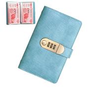 Book Savings - Design, Padlock Combination, PU Cover | Private Cash Notebook 100 Pages, Budget Planner Diary Couples Travel Family Beginners Organization Security