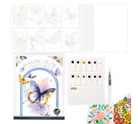 Book Set - Colouring Paper and Stationery Set | Waterbook Painting Kit with Notebook | Suitable for Girls, Teens, Beginners, Adults, Students, Home, School, Travel