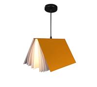 Book Shape Pendant Light - Unique Adjustable Industrial Hanging Lamp for Museum, Library, Classroom & Study Room - LED Decorative Lighting for Creative Spaces (Yellow)