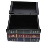 Book Shaped Box Retro Wooden Antique Book Shaped Box Book Office Bookcase Ornaments Jewelry Storage Case