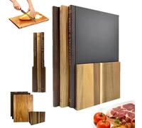 Book Shaped Cutting Boards Set of 3 with Stand, Multi-Purpose Kitchen Countertop Display, Decorative Wooden Cutting Board Set for Meat, Vegetables, Bread & Cheese, Unique Kitchen Gift