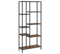vidaXL Book Shelf 80x30x180 cm Steel and Engineered Wood, Brown